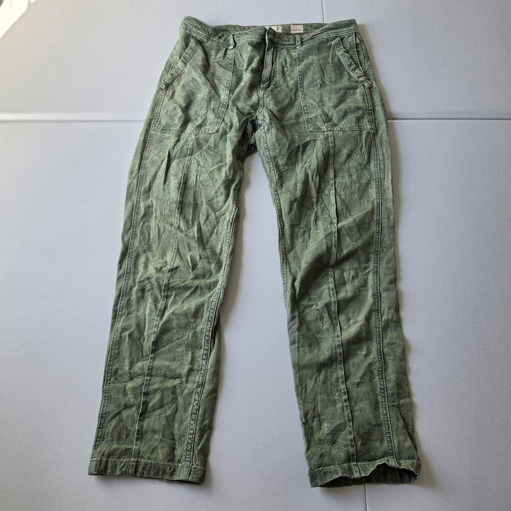 Anthropologie The Wanderer Chino Pants Womens 28 Green Straight Leg Casual